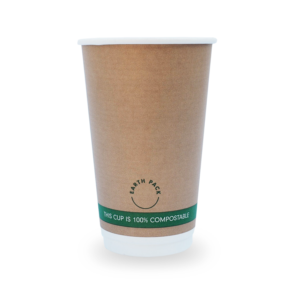 Double Wall Compostable Kraft Cups 16oz Cups 2 Go